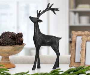 Standing Ebony Reindeer Christmas Decoration
