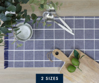 Denim Blue Campbell Check Table Runner