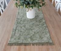 Olive Green Wild Fig Table Runner 160cm