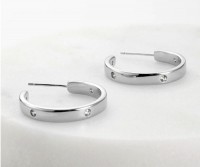 Soho Nights Silver Hoops
