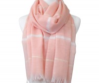 Pink Santorini Silver Stripe Scarf
