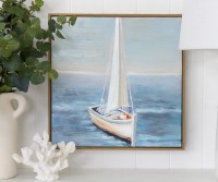 Dock of the Bay I Framed Canvas Painting