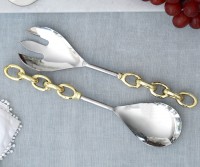 Gold Links Salad Servers