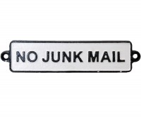 No Junk Mail Cast Iron Sign - Vintage Style Mailbox