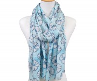Poppy Sky Blue Flower Scarf