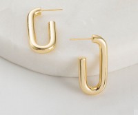 Allegra Gold Long Hoop Earrings