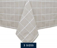 Oatmeal Campbell Check Tablecloth