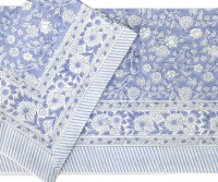 270cm Sevenoaks Cornflower Blue Floral Tablecloth - 8 Seat
