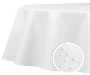 180cm White Wipe-Clean Round Tablecloth
