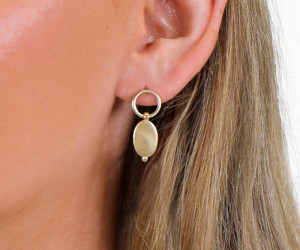 Elsea Gold Oval Drop Earrings