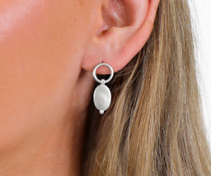 Elsea Silver Oval Drop Earrings