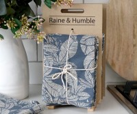 Set 2 Slate Blue Wild Fig Teatowels