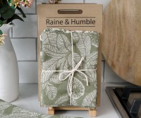 Set 2 Olive Green Wild Fig Teatowels
