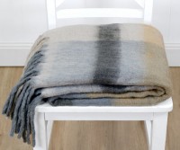 Alfie Taupe & Grey Tartan Throw Blanket