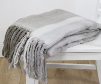 Jonah Grey Stripe Throw Blanket