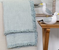 Larissa Soft Blue Waffle Throw