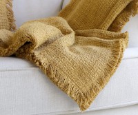 Hoxton Yellow Waffle Throw Blanket