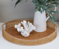 Columbia Oval Rattan Tray - Natural