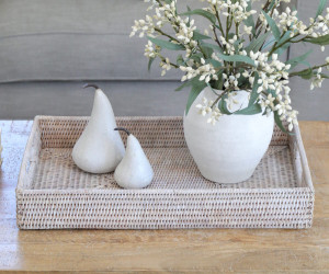 Brooklyn Whitewash Rattan Tray