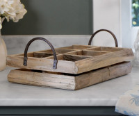 Portello Rustic Wood Tray Caddy