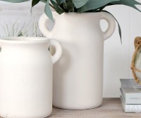 Sutton White Terracotta Vase - Tall