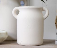 Sutton White Terracotta Vase - Medium