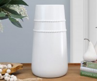Como Beaded White Vase - Tall