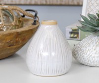 Dune White Teardrop Bud Vase