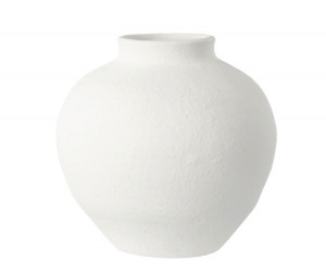 Canyon Round White Terracotta Vase