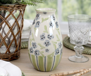 Isobel Blue Floral Vase