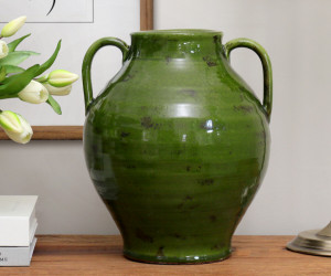 Large Salvada Green Urn Vase