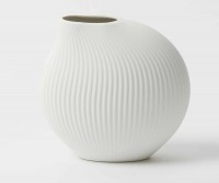 Lovisa White Ribbed Vase