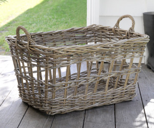 Westport Rectangle Washing Basket - Antique Grey Cane
