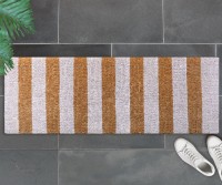 White Stripes Long Doormat - PVC Backed