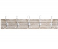 Bondi Whitewash 5-Hook Coat Rack